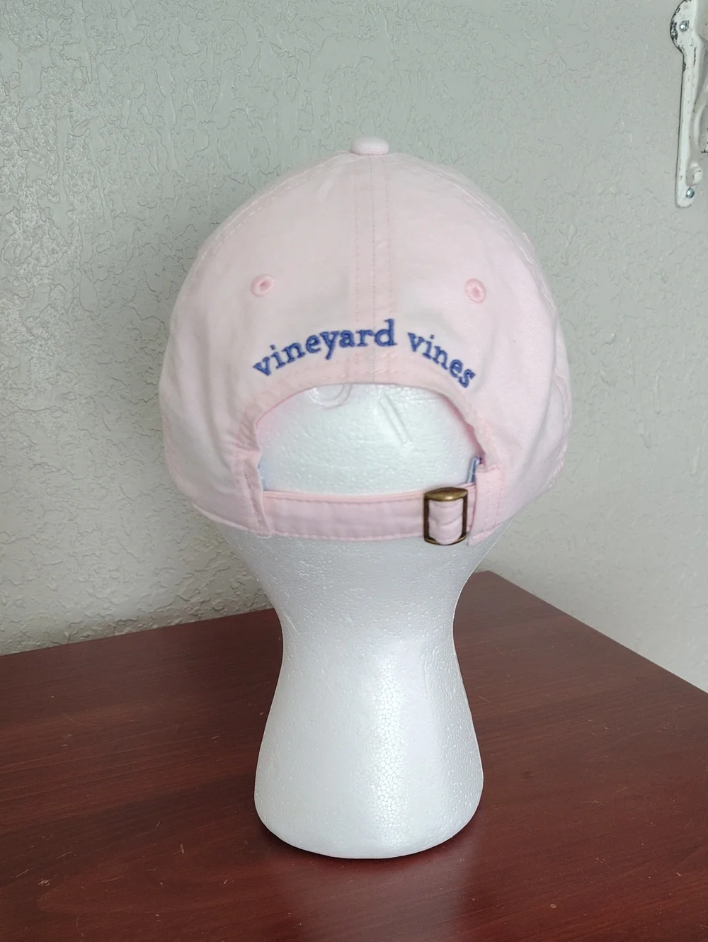 Vineyard Vines Pink Cotton Women's Ball Cap With Blue Gingham Whale